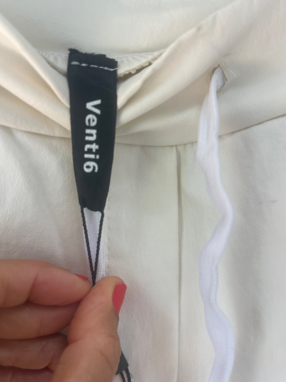 Cream Drawstring Pants - Picture 2 of 4
